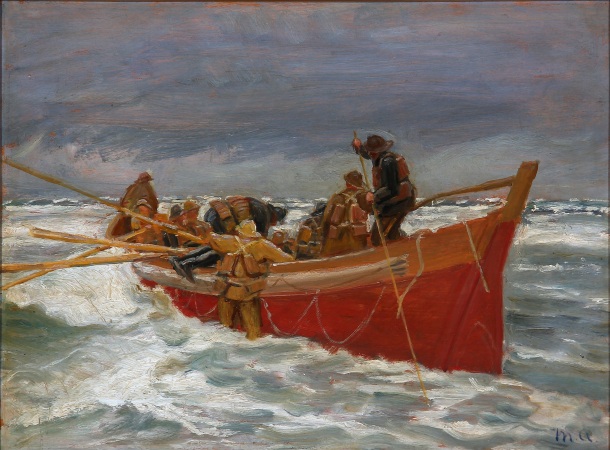 Michael_Ancher_-_Den_røde_redningsbåd_sejler_ud